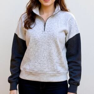 Hollister Quarter-Zip Pullover | Women’s Small | Gray Colorblock